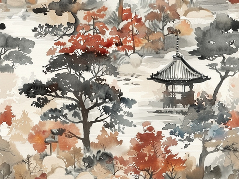  日式壁纸 壁纸 墙画 墙纸 