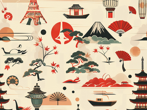  日式壁纸 壁纸 墙画 墙纸 