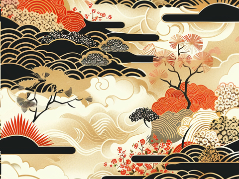  日式壁纸 壁纸 墙画 墙纸 