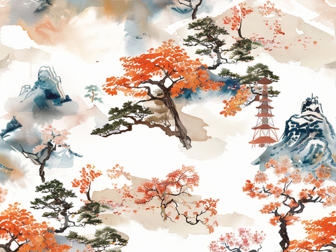  日式壁纸 壁纸 墙画 墙纸 