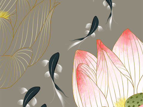  中式新中式挂画 油画水彩画 装饰画挂画 