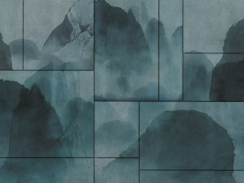  蓝色水雾画壁纸 