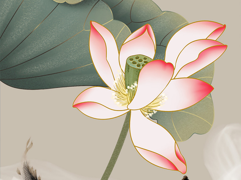  中式新中式挂画 油画水彩画 装饰画挂画 