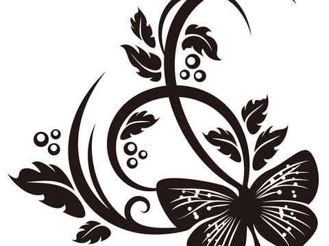  黑白凹凸 装饰花纹 