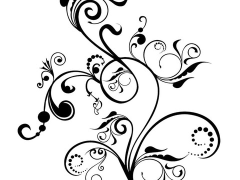  黑白凹凸 装饰花纹 