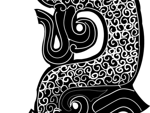  黑白凹凸 装饰花纹 