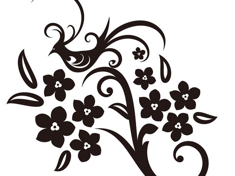  黑白凹凸 装饰花纹 