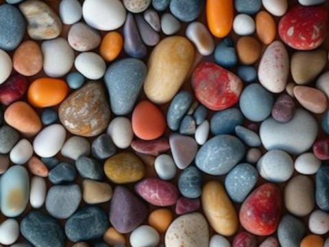  石子石头砾石鹅卵石地面 