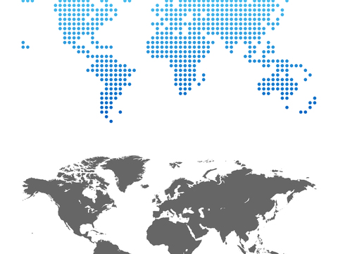  空白世界地图 科技世界地图 