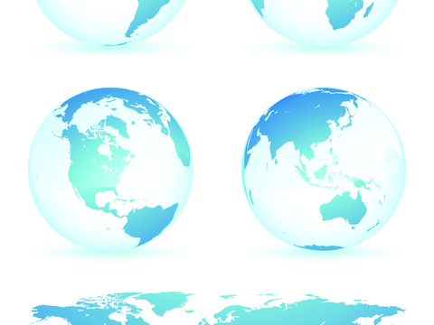  蓝色水球世界地图 