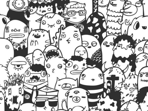  围墙涂鸦 商业街道贴图 商店广告图 氛围贴图 