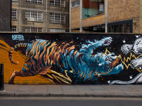  围墙涂鸦 商业街道贴图 商店广告图 氛围贴图 