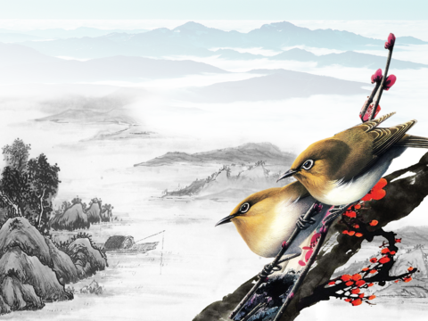  中式山水装饰画 