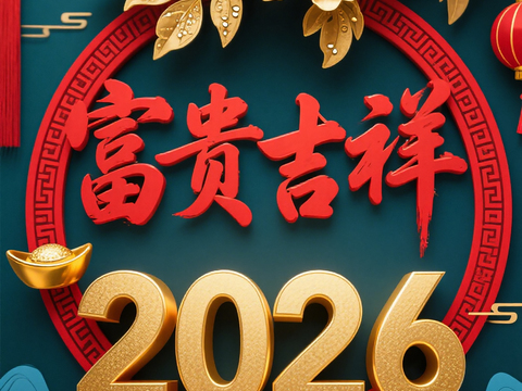  马年新年春节2026马年海报 