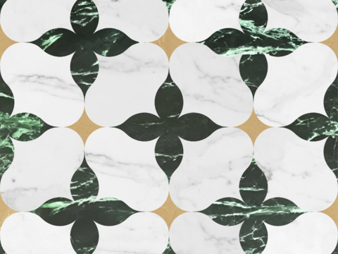  无缝大理石拼花几何花砖 大理石拼花 