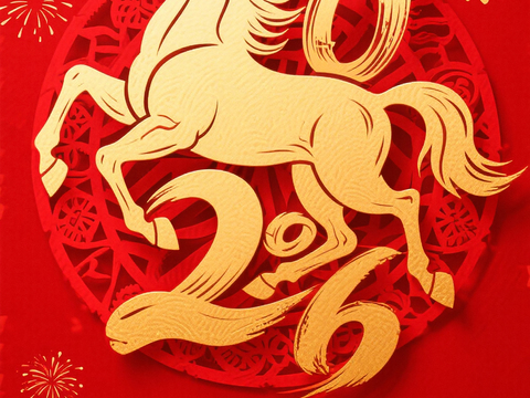  马年新年春节2026马年海报 