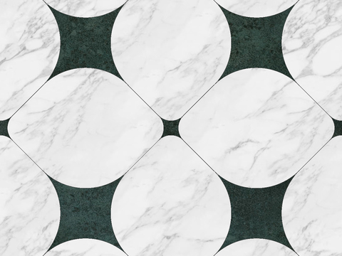  现代轻奢绿色石材拼花 拼花大理石 