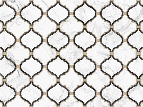  现代无缝石材地面石材拼花大理石 