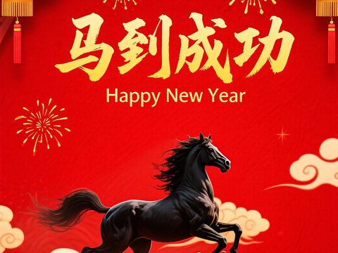  马年新年春节2026马年海报 