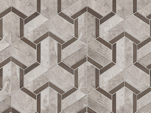  无缝现代大理石几何拼花图案瓷砖贴图 