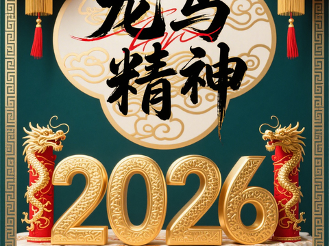  马年新年春节2026马年海报 