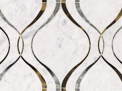  地面无缝石材波打线拼花 