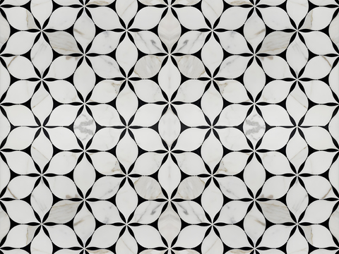  地面无缝大理石小花砖贴图 