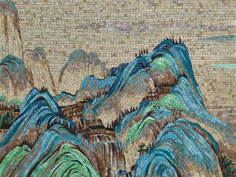  千里江山图马赛克 