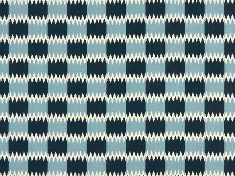  蓝绿色格子毛呢布 