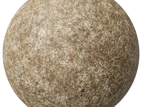  黄棕色花岗岩石材 PBR材质贴图 1k 