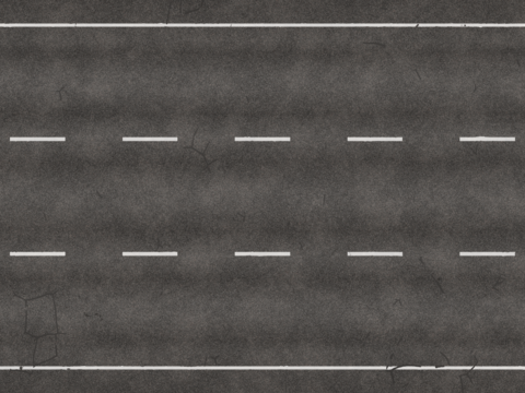  裂痕三车道马路公路道路沥青路 PBR材质贴图 2k 