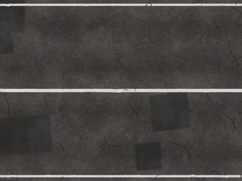  裂痕补丁实线双车道马路公路道路沥青路 PBR材质贴图 2k 