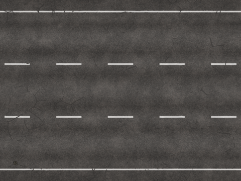  裂痕三车道马路公路道路沥青路 PBR材质贴图 2k 