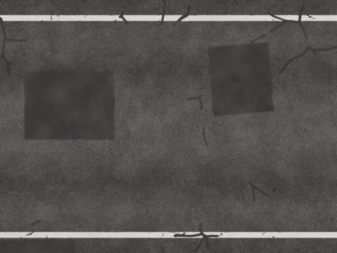  裂痕补丁单行道马路公路道路沥青路 PBR材质贴图 2k 