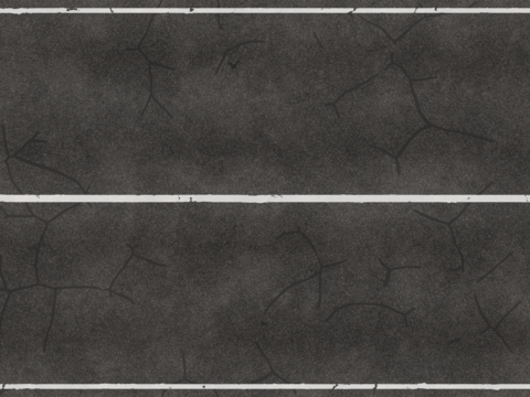  裂痕实线双车道马路公路道路沥青路 PBR材质贴图 2k 