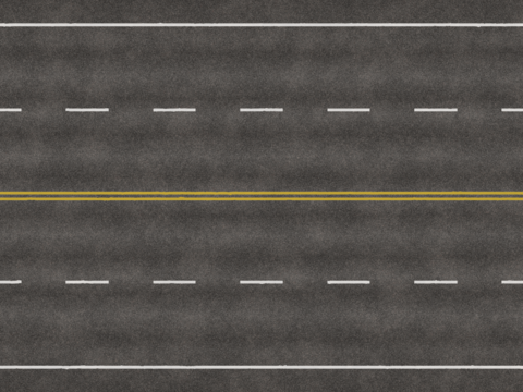  双向四车道马路公路道路沥青路 PBR材质贴图 2k 