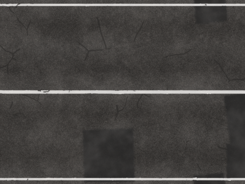  裂痕补丁实线双车道马路公路道路沥青路 PBR材质贴图 2k 