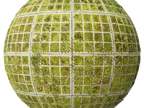  植草砖铺路石户外地面 PBR材质贴图 2K 