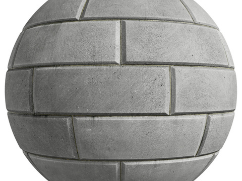  无缝灰色砖墙砖地 PBR材质贴图 2k 