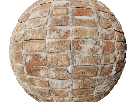  无缝破旧红砖砖墙 PBR材质贴图 2k 