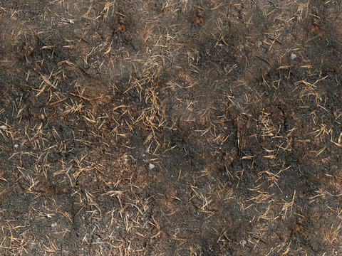  泥地草地土地自然地面地表 PBR材质贴图 2K 