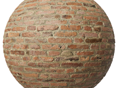  无缝破旧红砖砖墙 PBR材质贴图 1k 