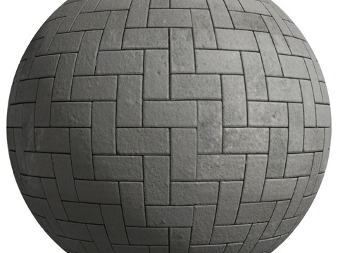  无缝青砖户外砖户外地面 PBR材质贴图 2k 