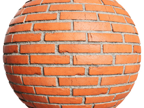  无缝红砖砖墙 PBR材质贴图 1k 