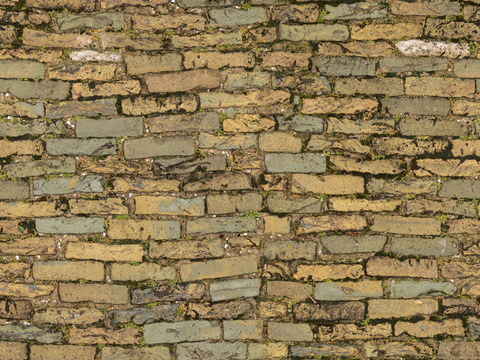  无缝老旧石砖地砖户外砖 PBR材质贴图 2k 