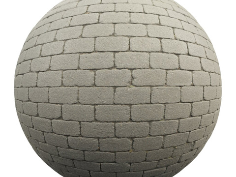  无缝灰色户外砖铺路石铺路砖 PBR材质贴图 1k 