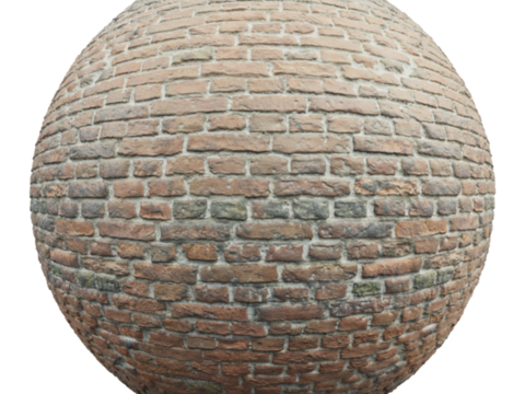  无缝破旧红砖砖墙 PBR材质贴图 1k 