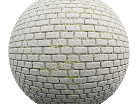  无缝灰色户外砖铺路石铺路砖 PBR材质贴图 2k 