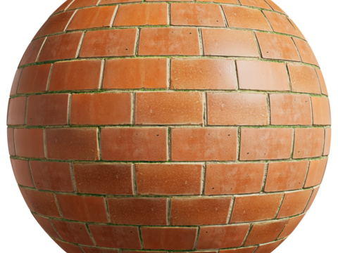  无缝老旧红砖砖墙砖地 PBR材质贴图 1k 