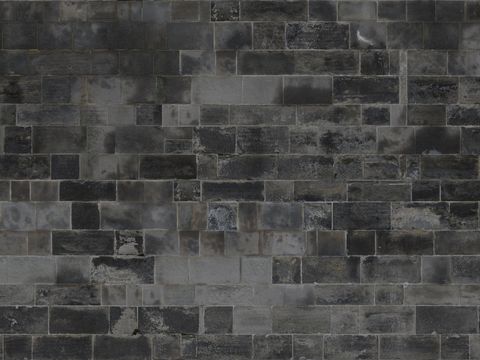  无缝老旧青砖墙砖地砖户外砖 PBR材质贴图 2k 